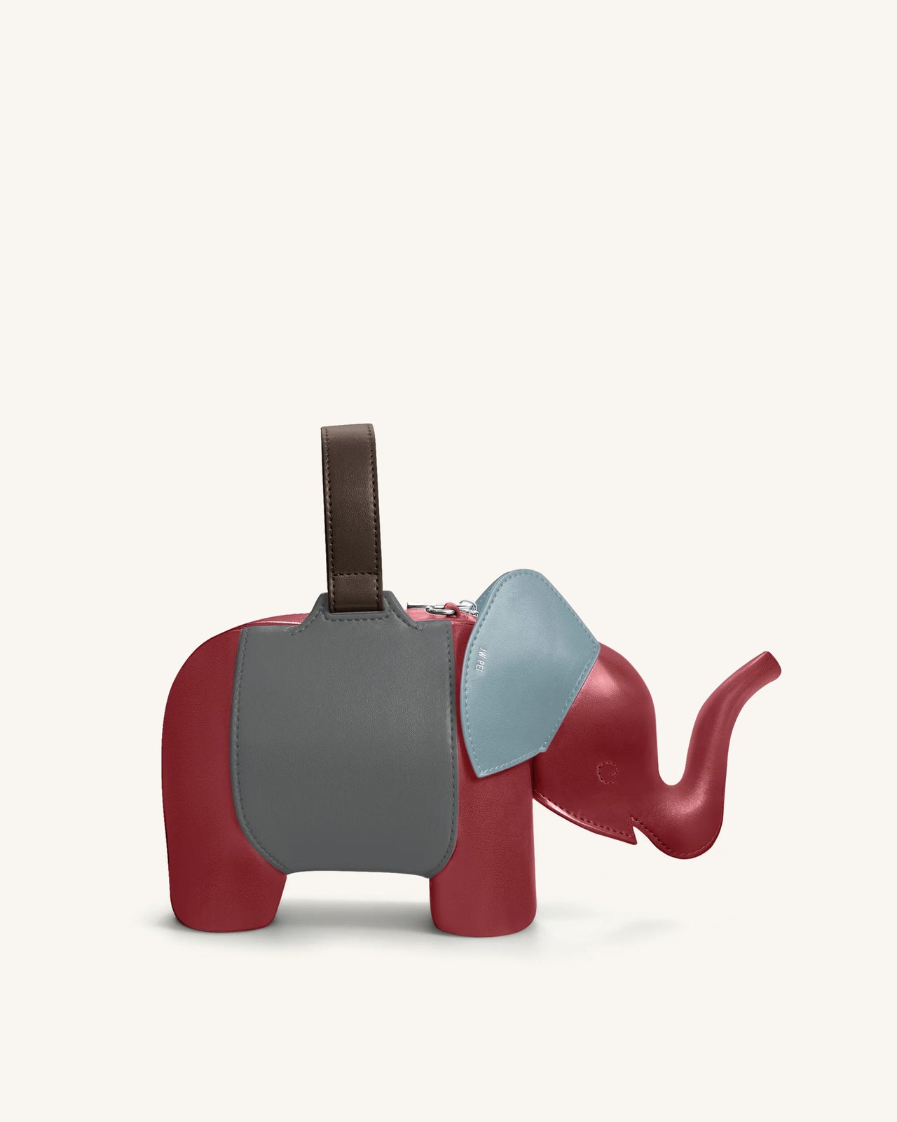 Claire Sac à main en forme d'éléphant - Rouge/Gris foncé