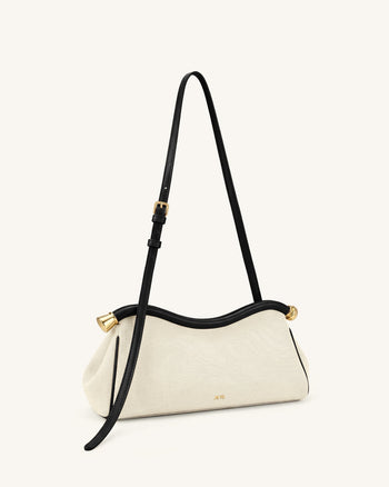 Naomi Sac à Bandoulière Incurvé - Toile Noire