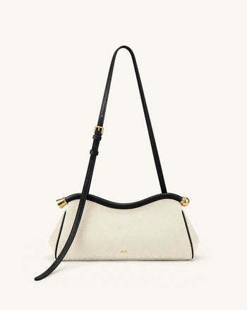 Naomi Sac à Bandoulière Incurvé - Toile Noire