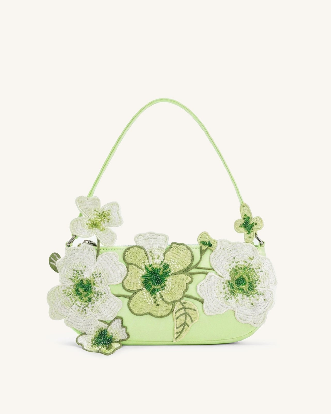 Sac bandoulière orné de perles Leona - Vert clair