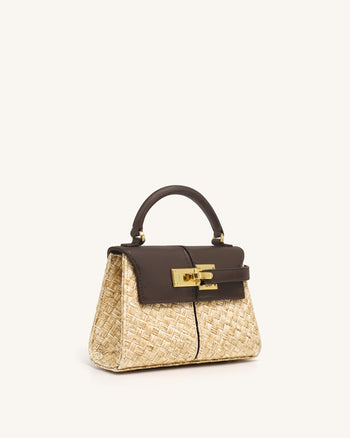 Elise Sac à main en paille synthétique - Marron