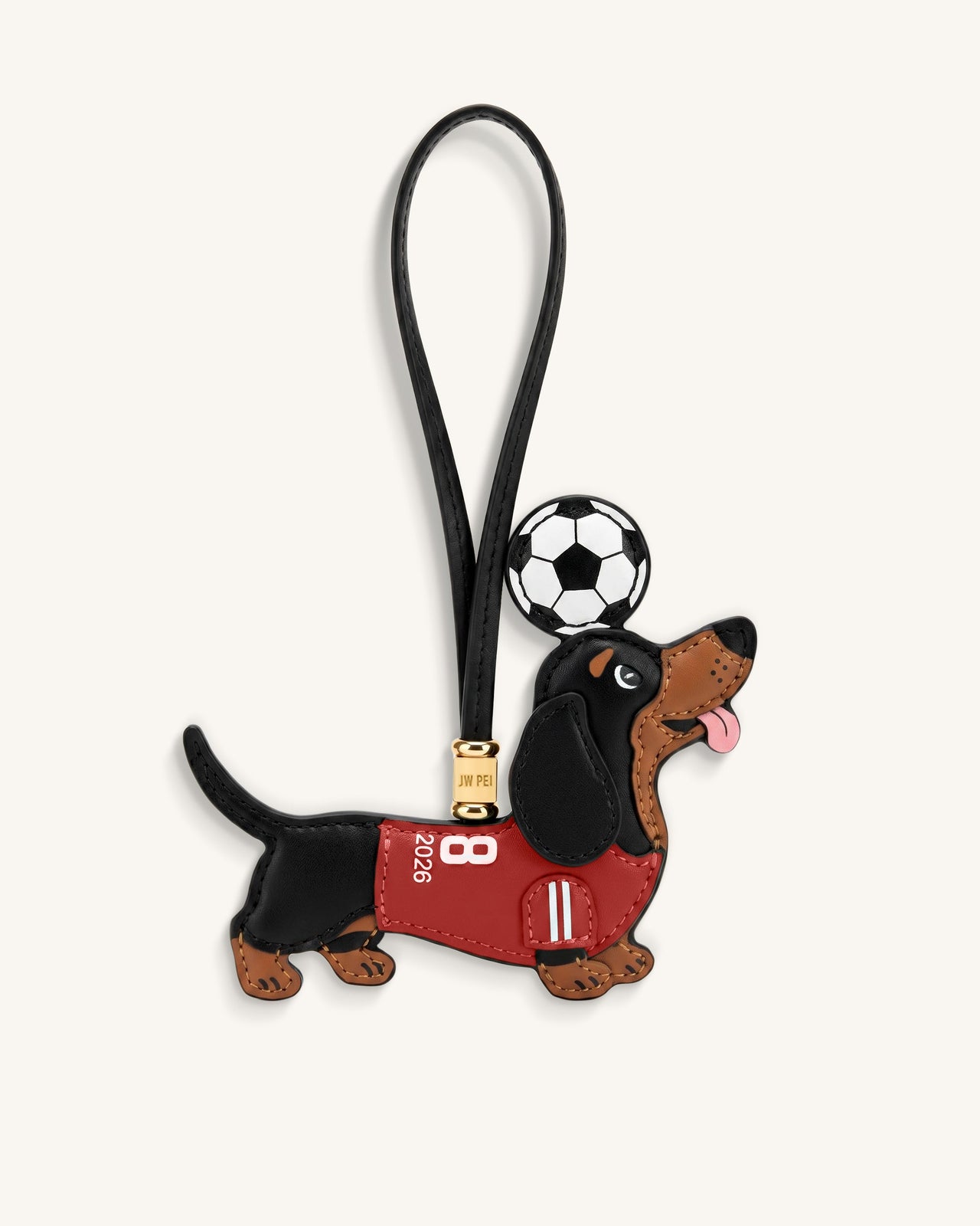 Breloque Sac Maillot de Foot Teckel Coupe du Monde - Rouge