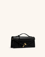 Celeste Sac à Poignée Enveloppe - Croco Noir