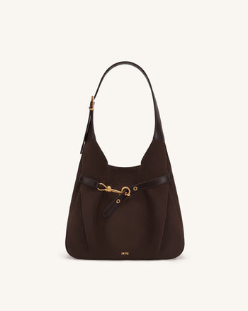 Alina Sac hobo en faux suède - Marron chocolat