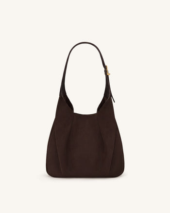 Alina Sac hobo en faux suède - Marron chocolat