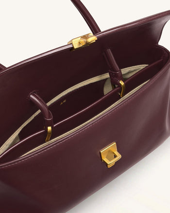 Selene Sac bandoulière à fermoir cadenas - Bordeaux