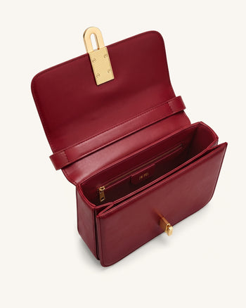 Evania Sac porté épaule à fermoir - Rouge