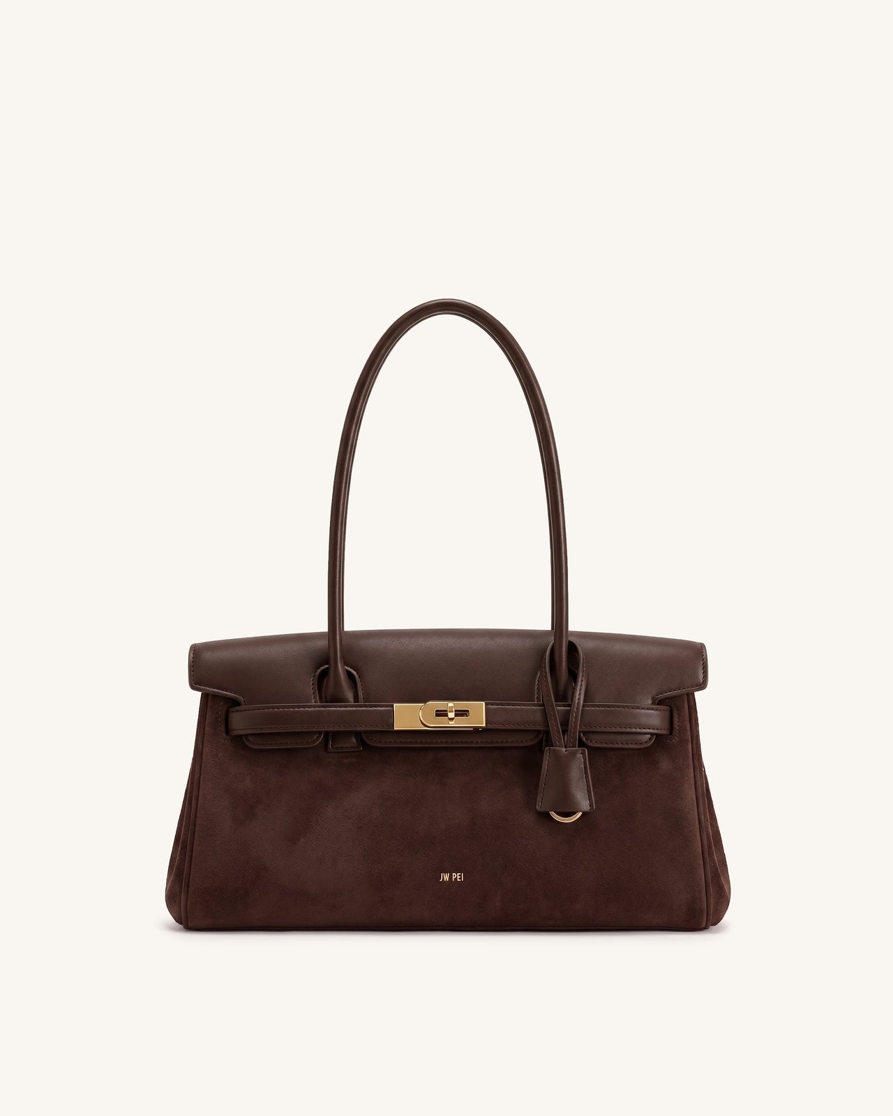 Yara Sac porté épaule en faux daim - Marron chocolat