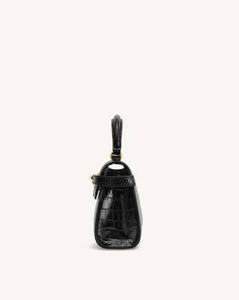 Sac à poignée supérieure Elise - Crocodile noir