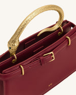 Elena Sac à main à poignée serpent - Rouge bordeaux