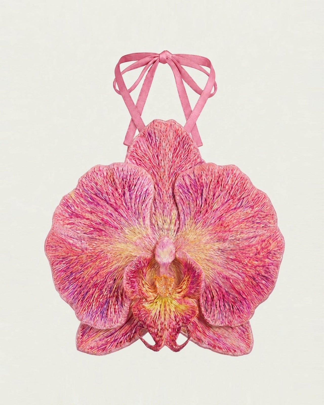Haut court dos nu à orchidée 3D - Rose