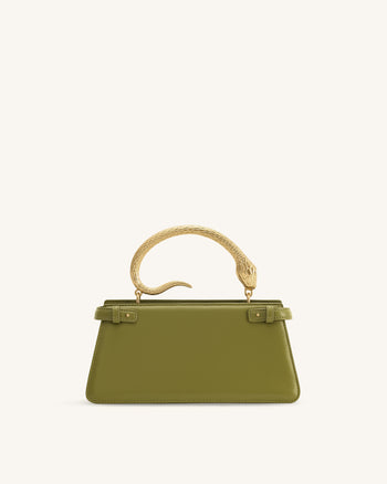 Elena Sac à main à poignée serpent - Vert matcha