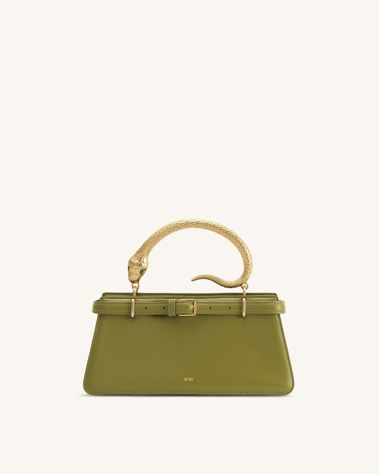 Elena Sac à main à poignée serpent - Vert matcha
