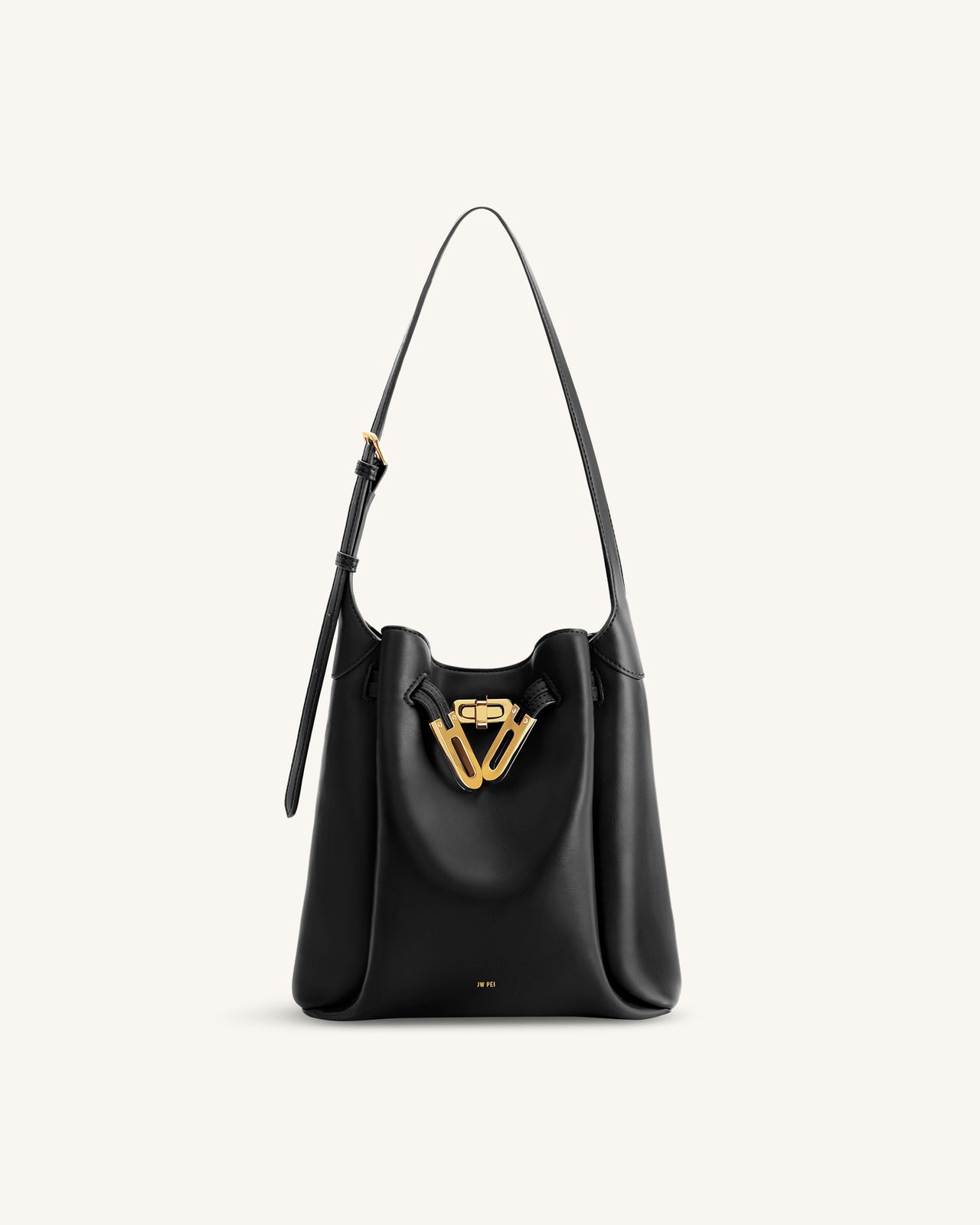 Sac hobo à double boucle Charlene - Noir