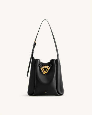 Sac hobo à double boucle Charlene - Noir