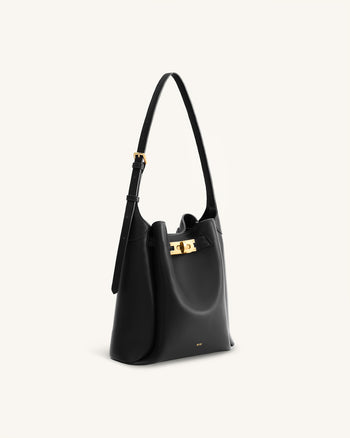 Sac hobo à double boucle Charlene - Noir