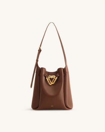 Sac hobo à double boucle Charlene - Marron