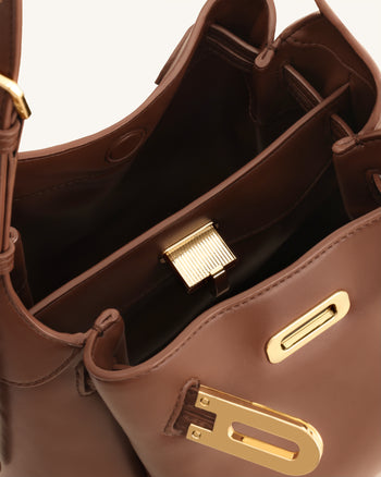 Sac hobo à double boucle Charlene - Marron