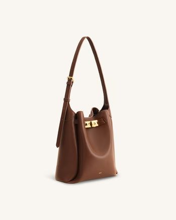 Sac hobo à double boucle Charlene - Marron