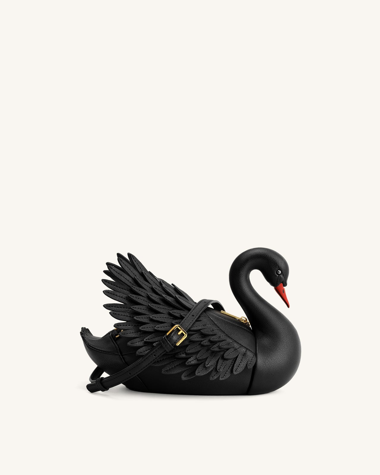 Alani Sac bandoulière en forme de cygne - Noir