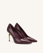 Hazel Talons à effet croco - Bordeaux