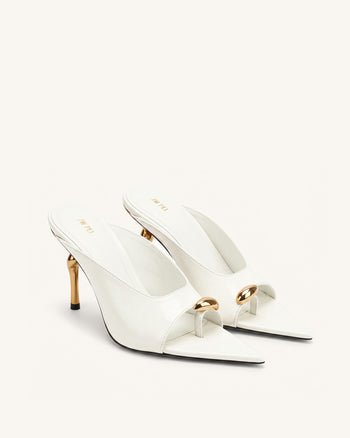 Noemi Mules à talons à bout pointu - Blanc