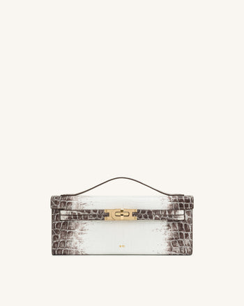 Sac à poignée supérieure structuré Bria – Croco Blanc