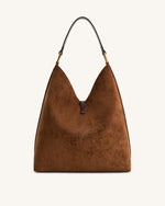 Sac à Épaule en Daim Synthétique Aria - Marron
