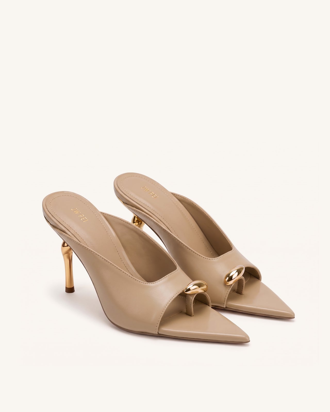 Noemi Mules à talons à bout pointu - Kaki