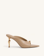 Noemi Mules à talons à bout pointu - Kaki