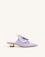 Helena Mules ajourées à décorations brodées - Violet
