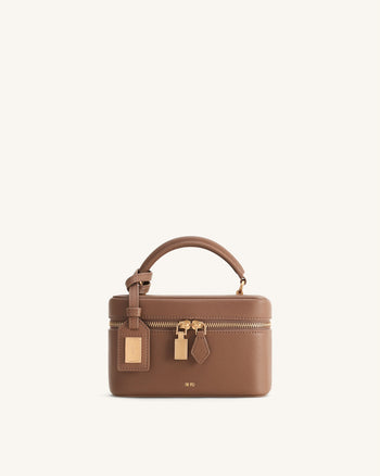 Sac à main avec anse supérieure en forme de boîte Cleo - Marron
