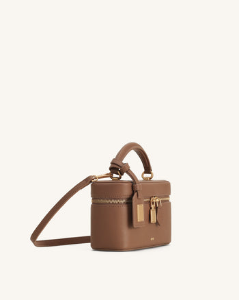 Sac à main avec anse supérieure en forme de boîte Cleo - Marron