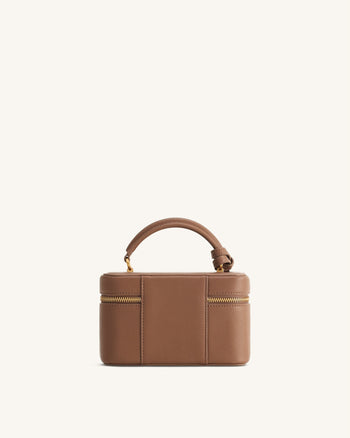 Sac à main avec anse supérieure en forme de boîte Cleo - Marron
