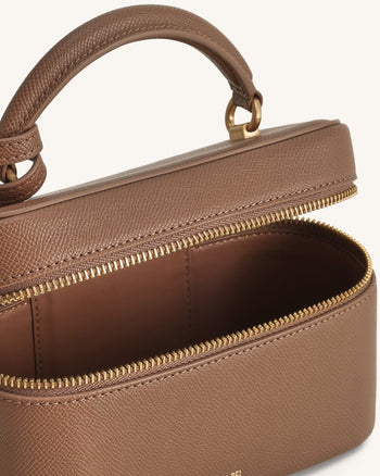 Sac à main avec anse supérieure en forme de boîte Cleo - Marron