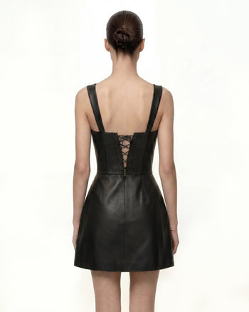 Robe corset en à imprimé floral Iris - Noir