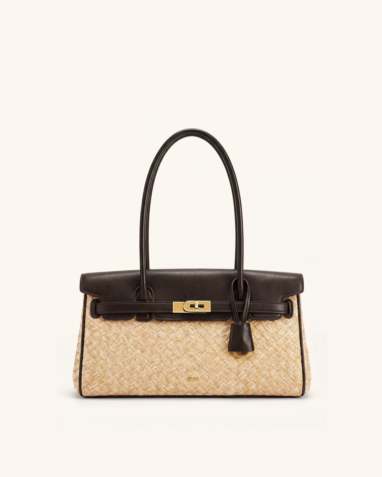 Yara Sac à bandoulière en paille synthétique - Marron