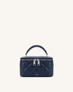 Vivienne Sac vanity matelassé à poignée supérieure - Marine