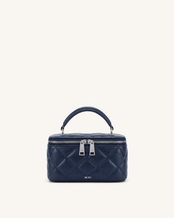 Vivienne Sac vanity matelassé à poignée supérieure - Marine