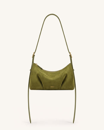 Loriette Sac bandoulière en suédine - Vert olive