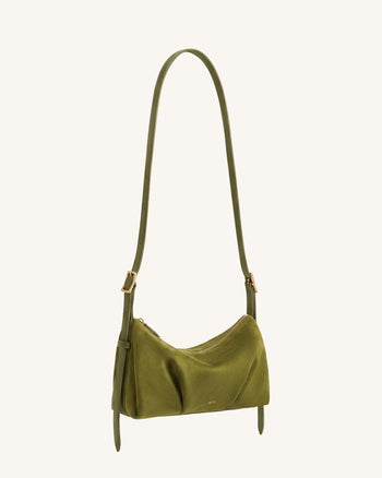 Loriette Sac bandoulière en suédine - Vert olive