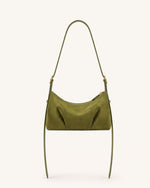 Loriette Sac bandoulière en suédine - Vert olive