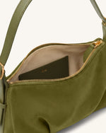 Loriette Sac bandoulière en suédine - Vert olive