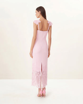Orchid Robe corset brodée - Vieux rose