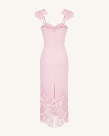 Orchid Robe corset brodée - Vieux rose