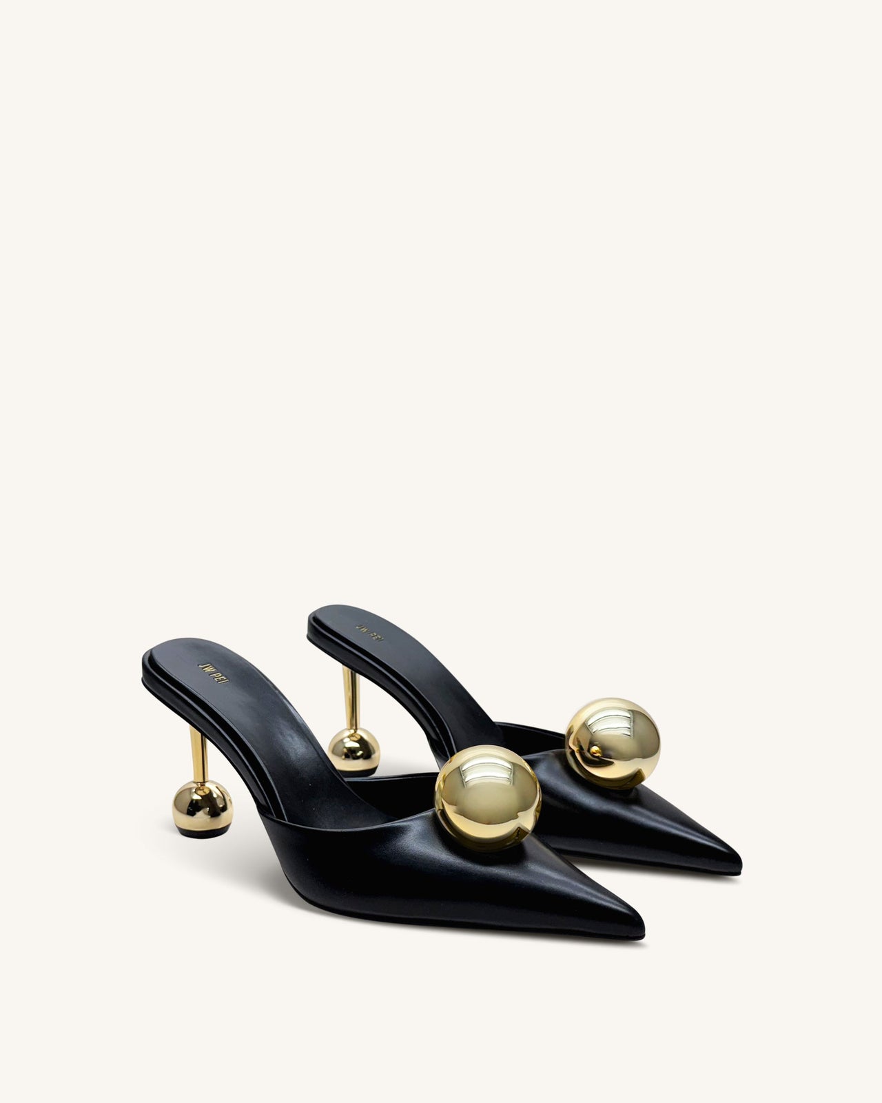 Sofia Mules à talon sphérique – Noir