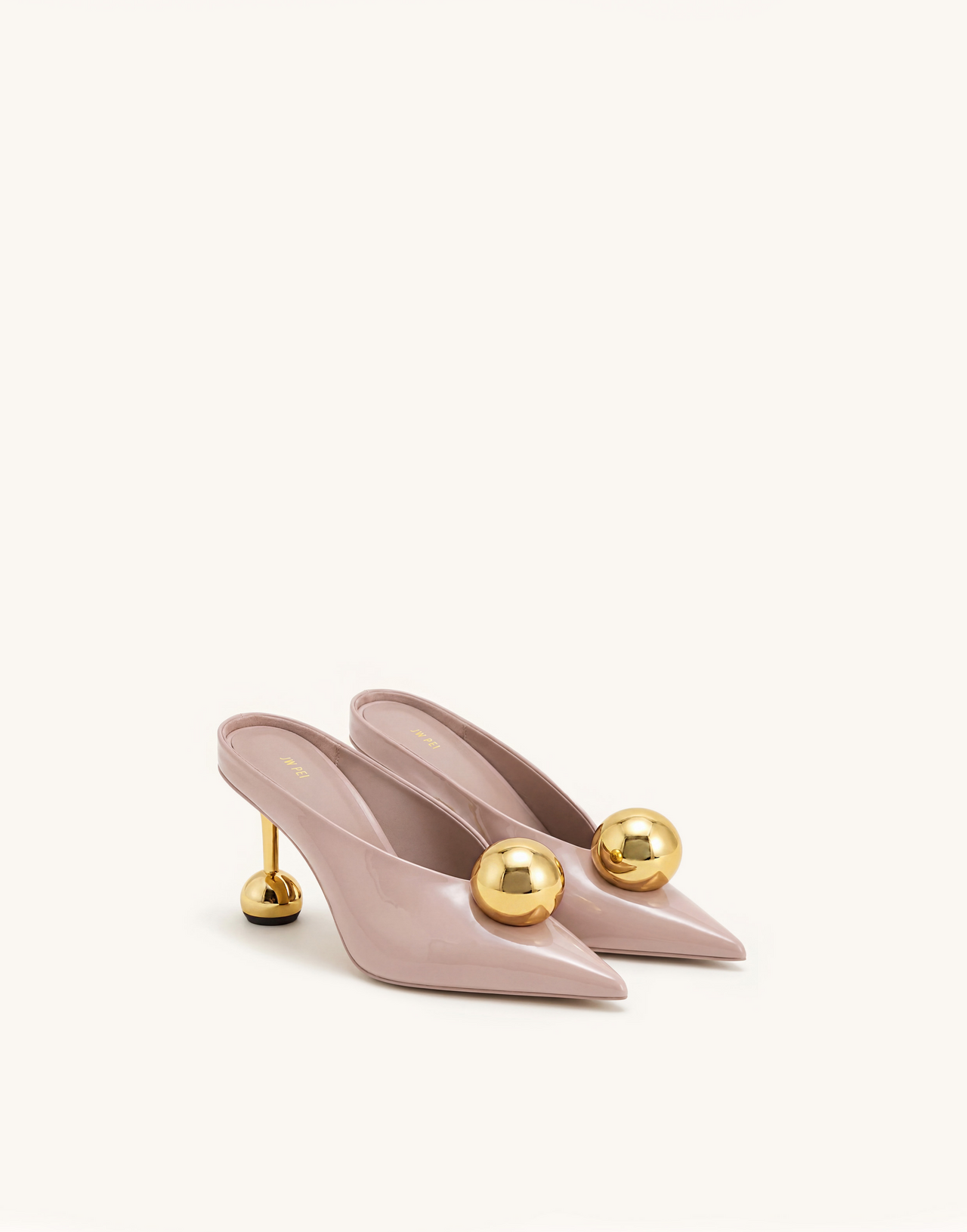 Mules à talon Sofia - Rose poudré