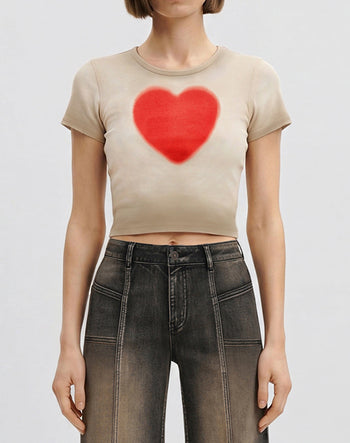 T-shirt The Shrunken Faded Love - Avoine sale