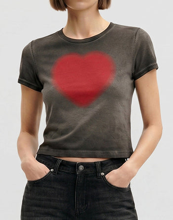 T-shirt The Shrunken Faded Love - Noir délavé