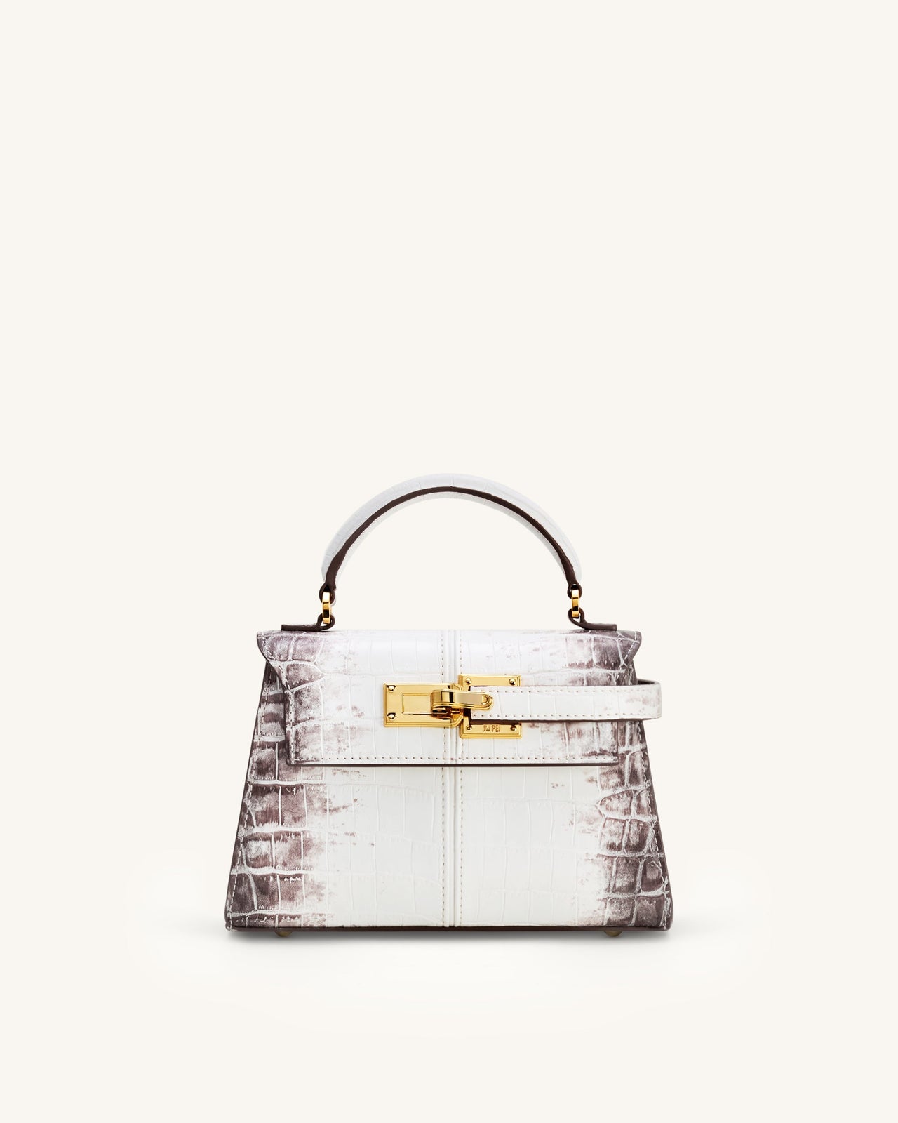 Sac à main Elise à motif croco - Blanc
